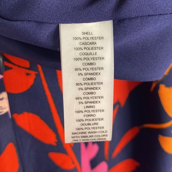 NWT Vince Camuto Navy Floral Maxi Halter Dress With Scarf - Size: 6 - Picture 7 of 11